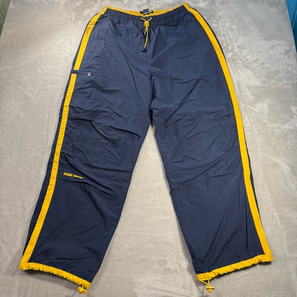 Vintage Y2K Ying Yang Nylon Fleece Lined Track Pants Men's Sz M Streetwear Rave
